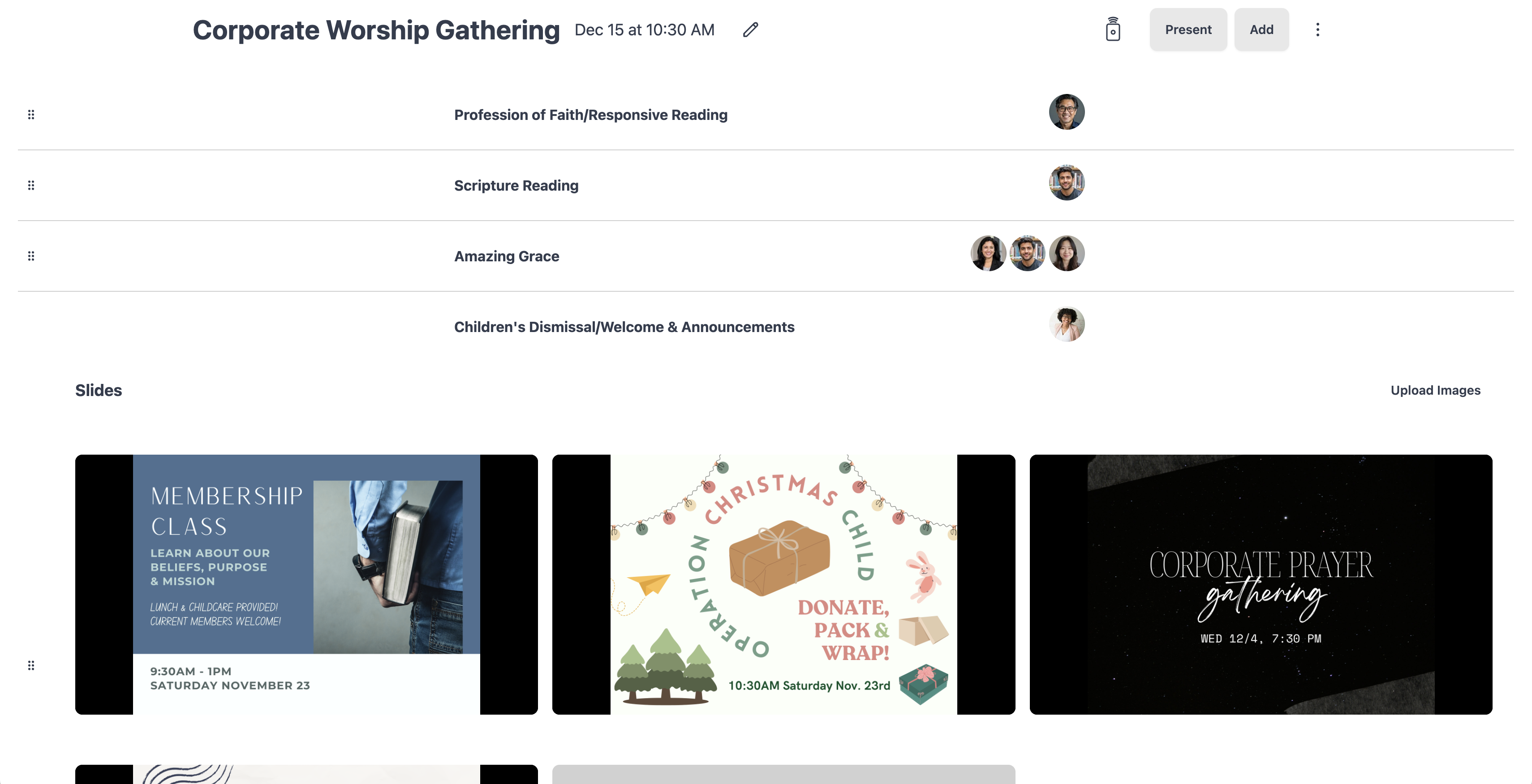 Service planning and slides preview